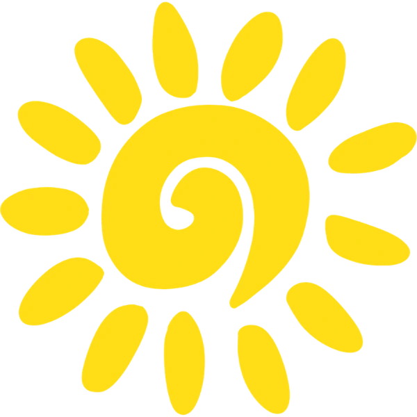Icon of a sun representing easy mornings with pre-set clothing packs that get your little one ready for play in seconds