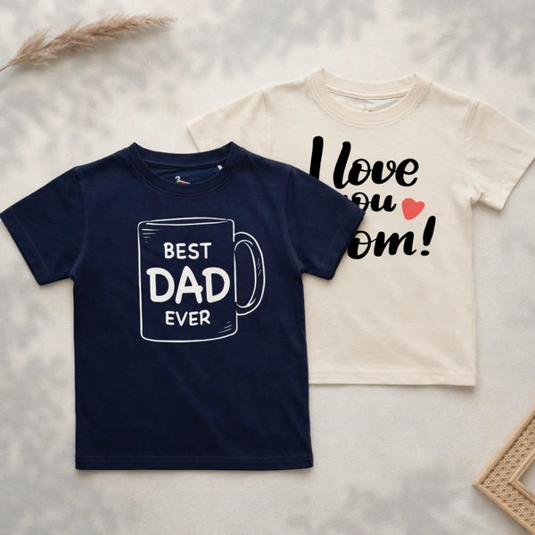 Dynamic Duo Tees - Ivory & Navy Blue